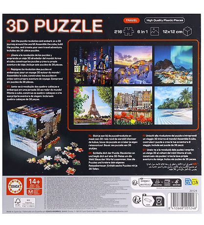 Educa 3D Puslespil - 216 Brikker - Cube Travel Educa 3D Puslespil - 216 Brikker - Cube Travel