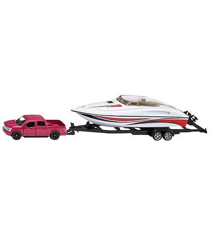 Siku Bil m. Båd - Ford F150 m. Motorbåd - 1:55 - Rød/Hvid Siku Bil m. Båd - Ford F150 m. Motorbåd - 1:55 - Rød/Hvid
