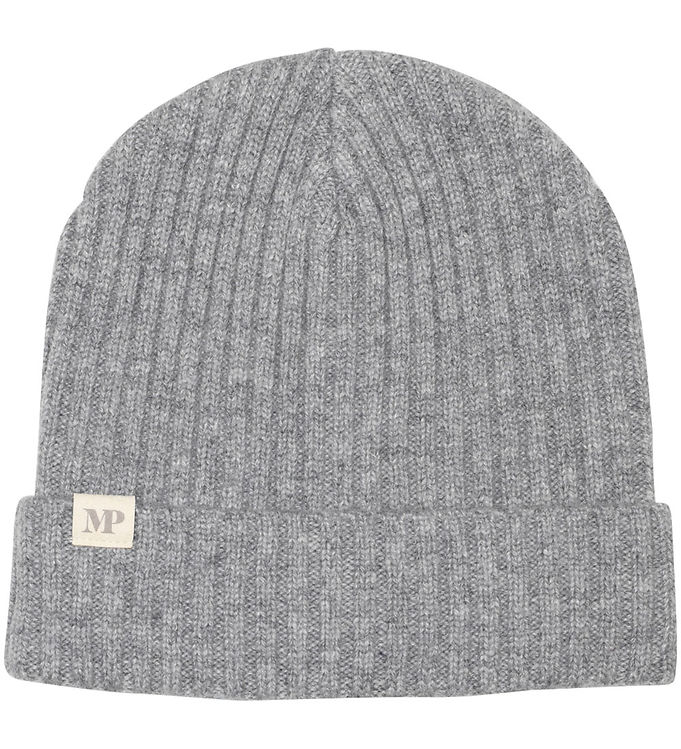 Mpkids, Uppsala Beanie - Strikket Hue I Uldmix Med Foldekant, Oeko-tex ® Light Grey Melange 55/57