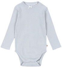 Konges Sløjd Body l/æ - Rib - Minnie - Gray Dawn m. Hulmønster Konges Sløjd Body l/æ - Rib - Minnie - Gray Dawn m. Hulmønster