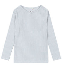 Konges Sløjd Bluse - Rib - Minnie - Gray Dawn m. Hulmønster Konges Sløjd Bluse - Rib - Minnie - Gray Dawn m. Hulmønster