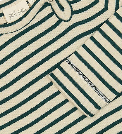 Petit Piao Bodysuit l/s - Rib - Modal - Dark Sea/Off White