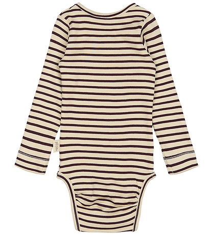 Petit Piao Body l/æ - Rib - Dark Grape/Off White Petit Piao Body l/æ - Rib - Dark Grape/Off White