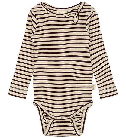 Petit Piao Body l/æ - Rib - Dark Grape/Off White Petit Piao Body l/æ - Rib - Dark Grape/Off White