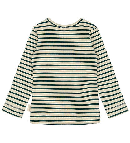 Petit Piao Bluse - Rib - Modal - Dark Sea/Off White Petit Piao Bluse - Rib - Modal - Dark Sea/Off White