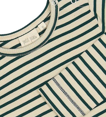 Petit Piao Bluse - Rib - Modal - Dark Sea/Off White Petit Piao Bluse - Rib - Modal - Dark Sea/Off White