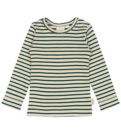 Petit Piao Bluse - Rib - Modal - Dark Sea/Off White Petit Piao Bluse - Rib - Modal - Dark Sea/Off White
