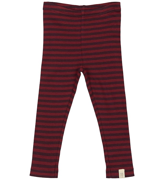 Petit Piao Leggings - Rib - Modal - Dark Grape/Biking Red