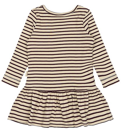 Petit Piao Dress - Rib - Modal - Dark Grape/Off White