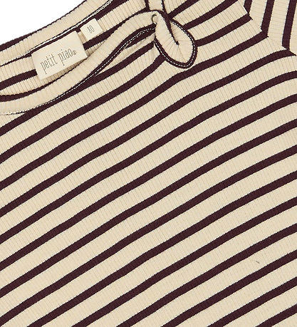 Petit Piao Dress - Rib - Modal - Dark Grape/Off White