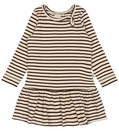 Petit Piao Dress - Rib - Modal - Dark Grape/Off White