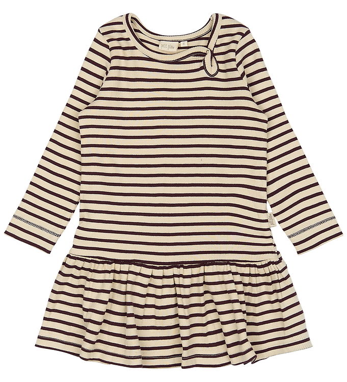 Petit Piao Kjole - Rib - Modal - Dark Grape/Off White