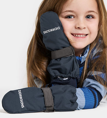 Didriksons Mittens w. Fleece - Biggles Zip - Navy w. Zipper
