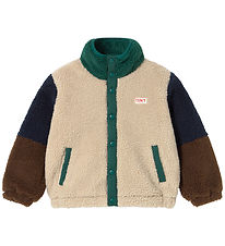 Tiny Cottons Fleecejakke - Color Block Polar - Dark Green Tiny Cottons Fleecejakke - Color Block Polar - Dark Green