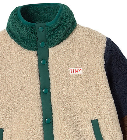 Tiny Cottons Fleecejakke - Color Block Polar - Dark Green Tiny Cottons Fleecejakke - Color Block Polar - Dark Green
