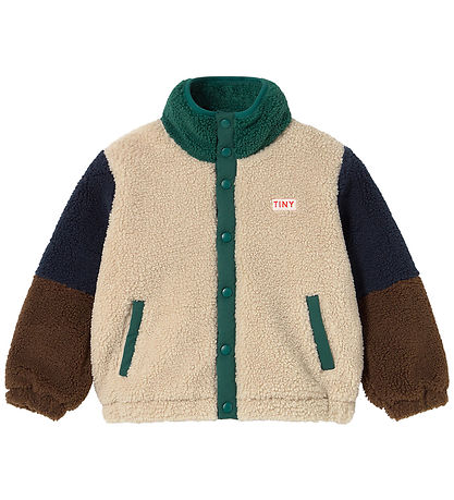 Tiny Cottons Fleecejakke - Color Block Polar - Dark Green Tiny Cottons Fleecejakke - Color Block Polar - Dark Green