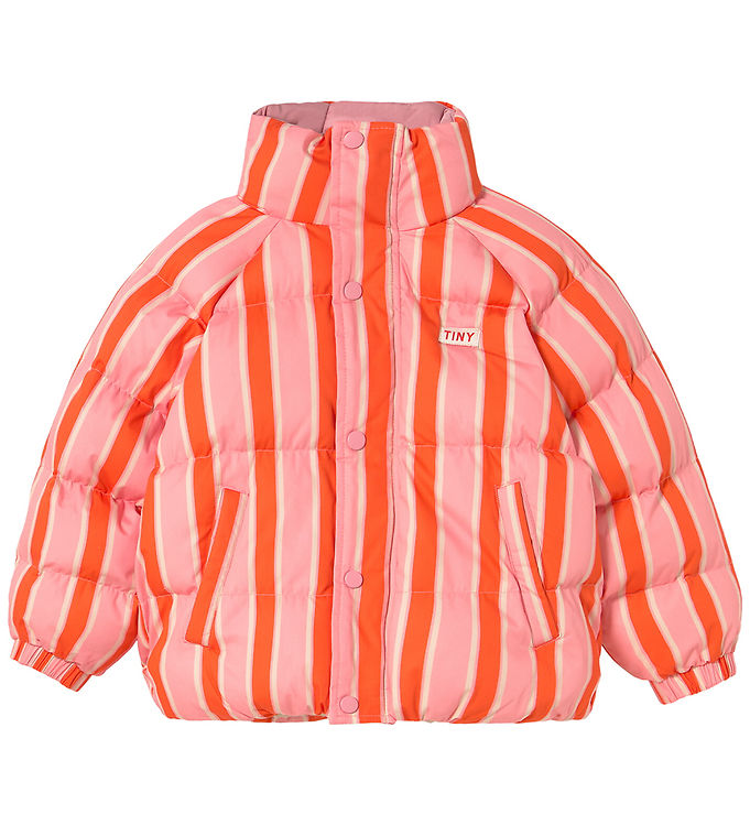 Tiny Cottons Dynejakke - Retro Stripes - Summer Red/Pink