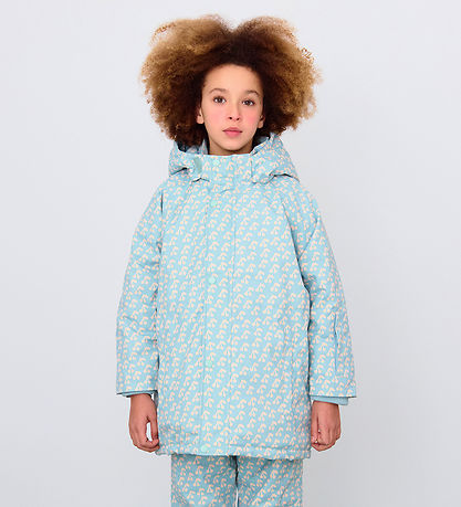 Tiny Cottons Winter Coat - Cherries - Warm Grey