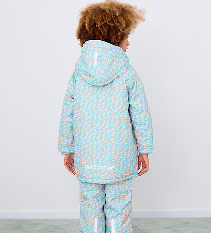 Tiny Cottons Winter Coat - Cherries - Warm Grey