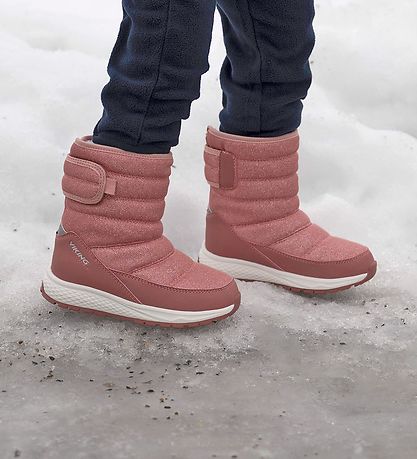 Viking Vinterstøvler - Equip Glitter Warm WP Pull-on - Pink Viking Vinterstøvler - Equip Glitter Warm WP Pull-on - Pink