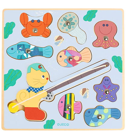 Djeco Magnetlegetøj - Puzz & Fish Bariolo - 9 Brikker Djeco Magnetlegetøj - Puzz & Fish Bariolo - 9 Brikker