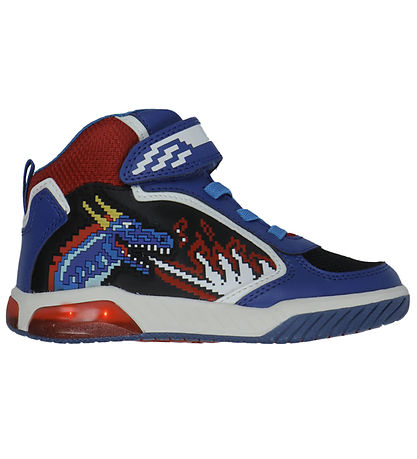 Geox Støvler m. Lys - J Inek B A - Royal/Rød Geox Støvler m. Lys - J Inek B A - Royal/Rød