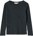 Wheat Bluse - Uld/Silke - Rib - Alfie - Navy Wheat Bluse - Uld/Silke - Rib - Alfie - Navy