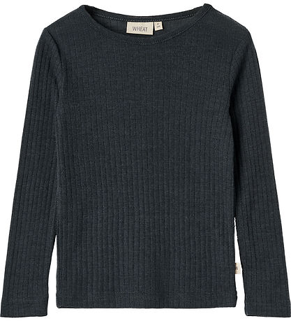 Wheat Bluse - Uld/Silke - Rib - Alfie - Navy