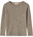 Wheat Bluse - Uld/Silke - Rib - Alfie - Khaki Melange