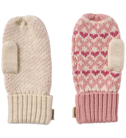 Wheat Luffer - Uld - Jacquard - Haansi - Rose m. Hjerter