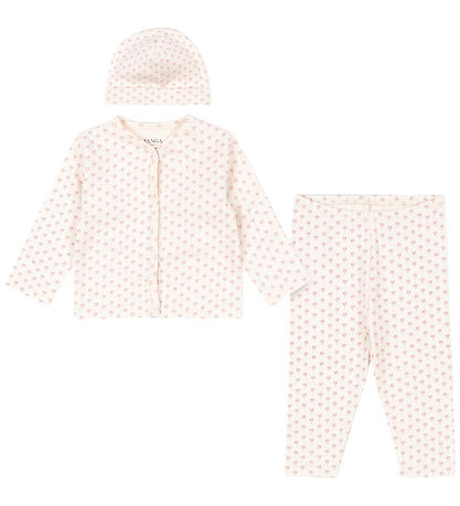 Fanga Fontana Sæt - Cardigan/Leggings/Hue - Bello - Punto Rosa Fanga Fontana Sæt - Cardigan/Leggings/Hue - Bello - Punto Rosa