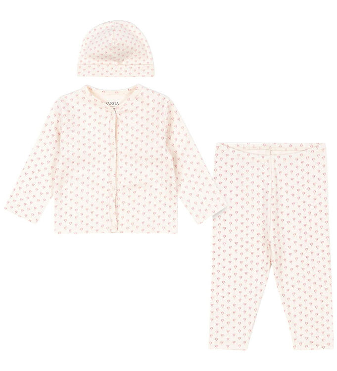 Fanga Fontana Sæt - Cardigan/Leggings/Hue - Bello - Punto Rosa
