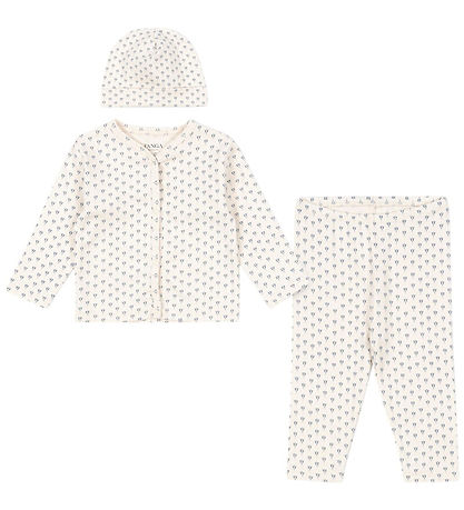 Fanga Fontana Sæt - Cardigan/Leggings/Hue - Bello - Punto Blu Fanga Fontana Sæt - Cardigan/Leggings/Hue - Bello - Punto Blu