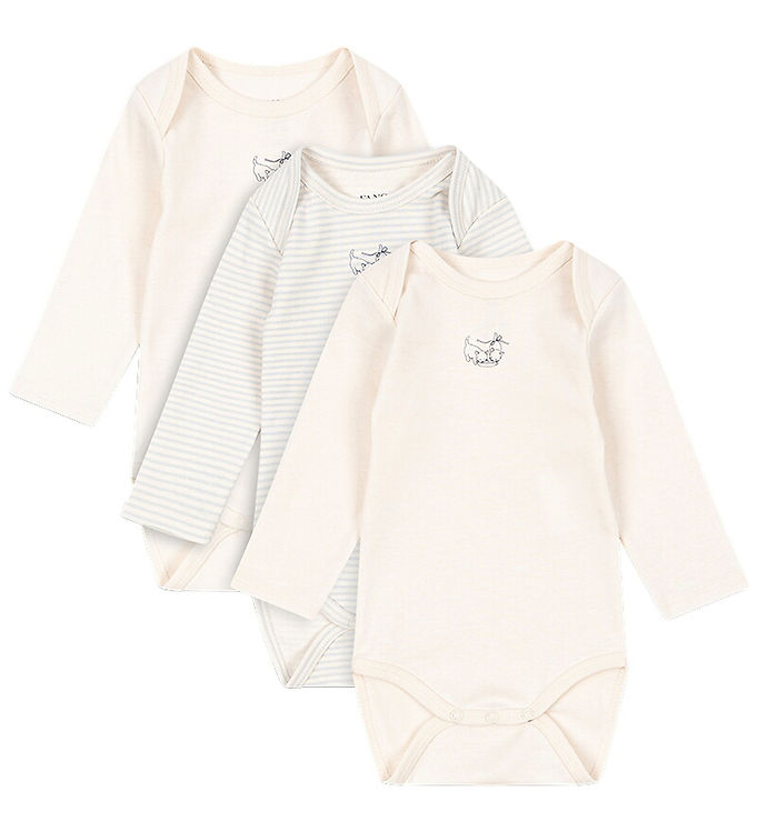 Fanga Fontana Fio Body - Langærmet - Stripe - 3-pak - OCS - Blue Mix