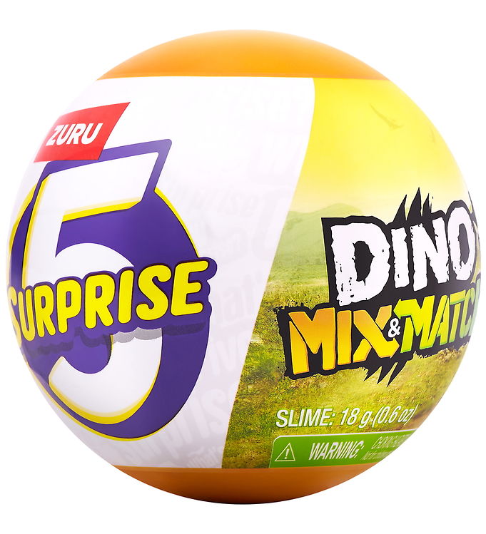 5 Surprise Kugle m. Overraskelse - Dino Mix & Match