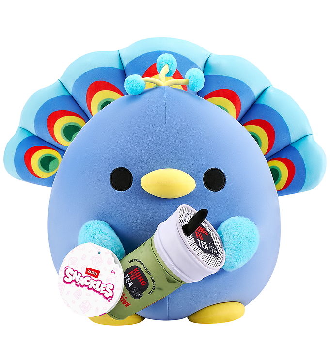 Snackles Bamse - 20 cm - Påfuglen Levi m. Kung Fu Tea Matcha