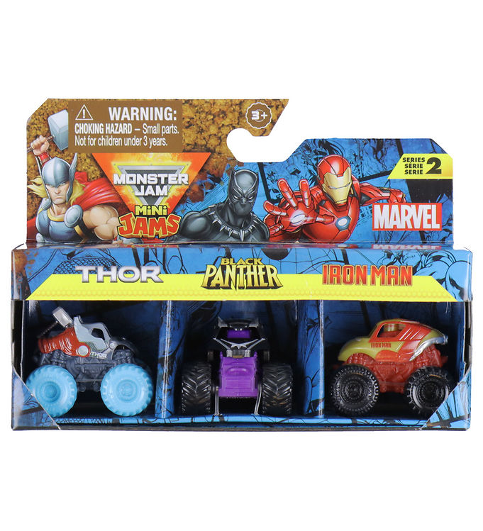 Monster Jam Biler - 1:87 - Mini - Marvel - 3-pak