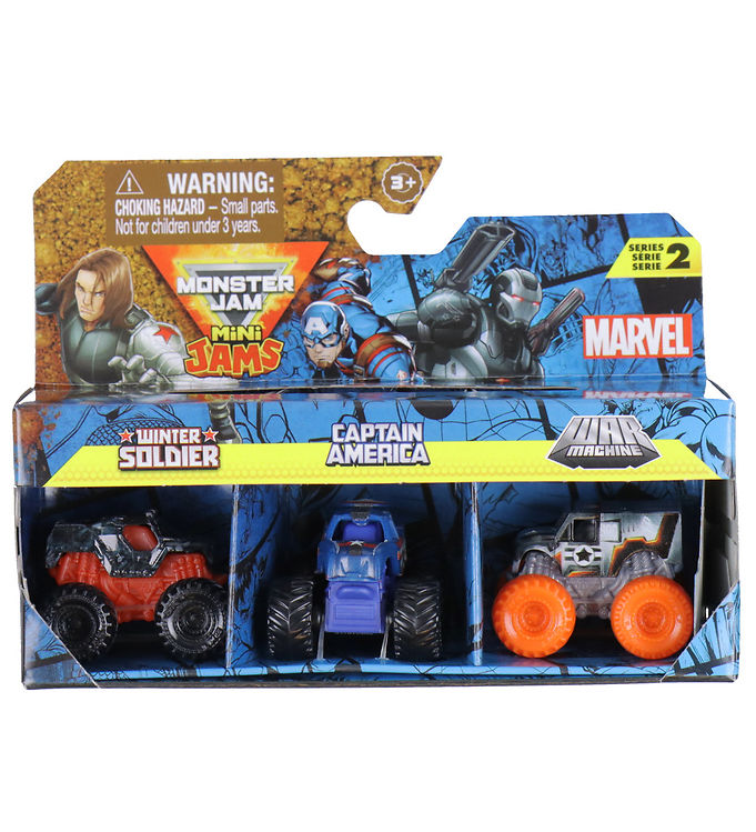 Monster Jam Biler - 1:87 - Mini - Marvel - 3-pak