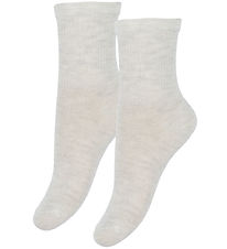 Minymo Strømper - 2-pak - Nos - Silver Birch Melange Minymo Strømper - 2-pak - Nos - Silver Birch Melange