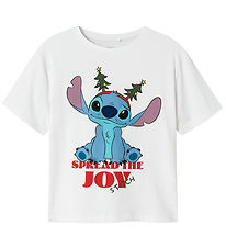 Name It T-shirt - NkfAkka - Stitch - Bright White Name It T-shirt - NkfAkka - Stitch - Bright White