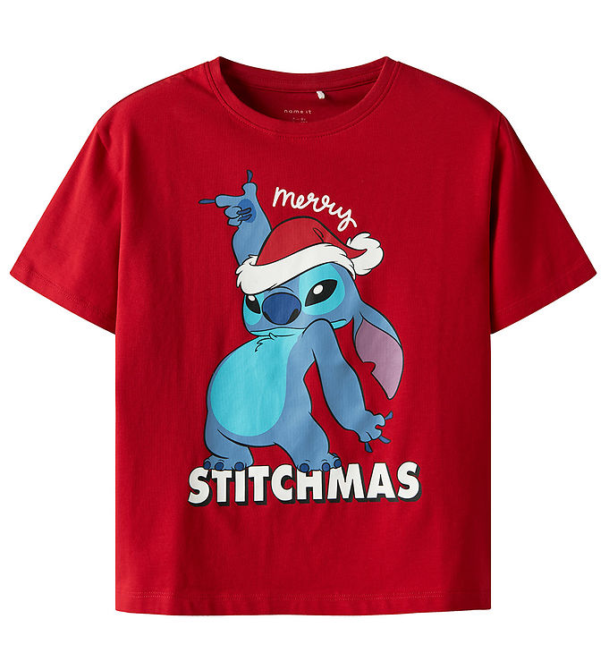 Name It T-shirt - NkfAkka - Stitch - Barbados Cherry