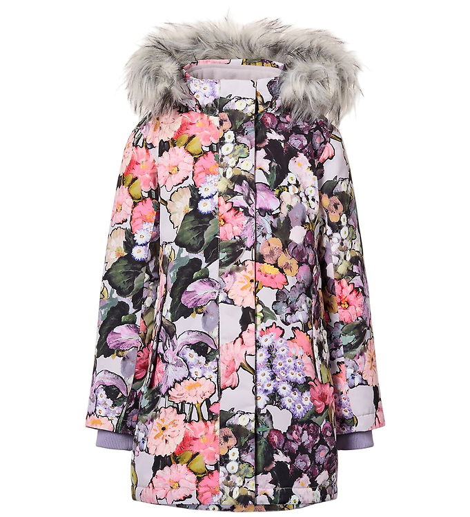 Molo Vinterfrakke - Peace - Flower Art m. Imiteret Pels