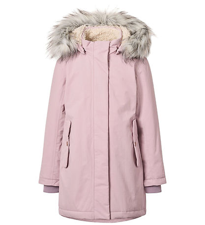 Molo Vinterfrakke - Peace - Blue Pink m. Imiteret Pels Molo Vinterfrakke - Peace - Blue Pink m. Imiteret Pels