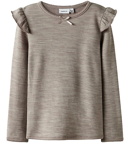 Name It Bluse - Uld/Viskose - NmfWyla - Satellite