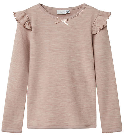 Name It Bluse - Uld/Viskose - NmfWyla - Shadow Gray Name It Bluse - Uld/Viskose - NmfWyla - Shadow Gray