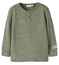 Name It Bluse - Uld/Viskose - NmmWyla - Dried Sage Name It Bluse - Uld/Viskose - NmmWyla - Dried Sage