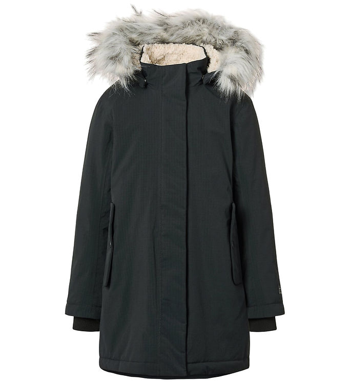 Molo Vinterfrakke - Peace - Sort m. Imiteret Pels