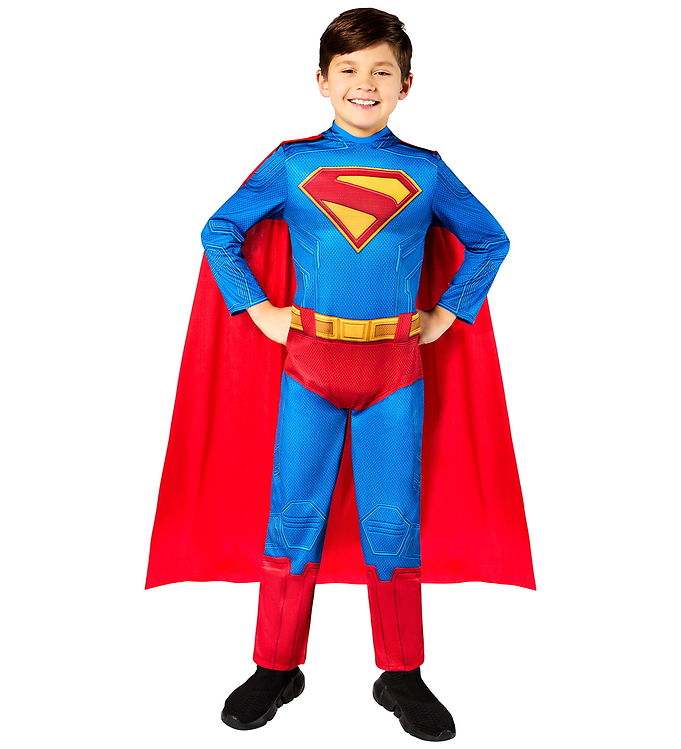Superman børnekostume 7-8 år - blå/rød (Superman)