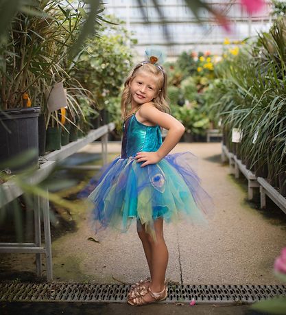 Great Pretenders Udklædning - Påfugl - Blå m. Glimmer