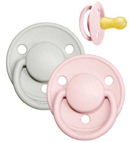 BIBS De Lux Sutter - 2-pak - Str. 2 - Rund - Haze/Blossom BIBS De Lux Sutter - 2-pak - Str. 2 - Rund - Haze/Blossom